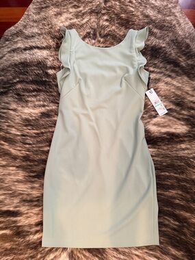 Calvin Klein Mint Green Ruffle Sleeve Mini Sheath Dress
